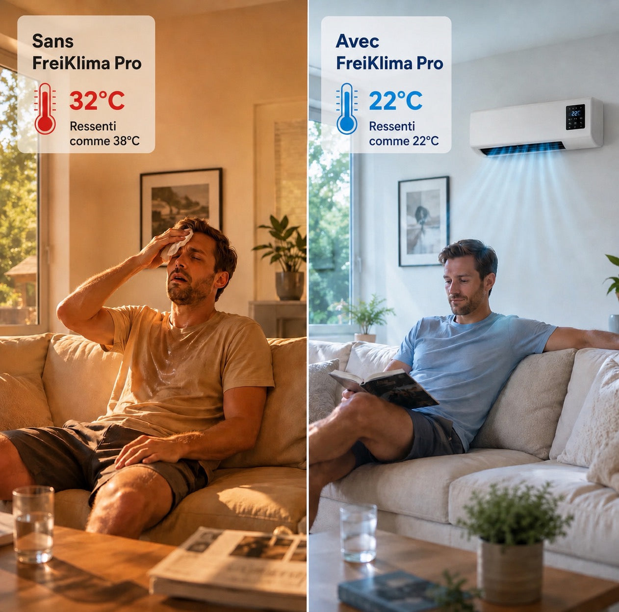 FreiKlima Pro – Portable Klimaanlage & Heizung ohne Installation | 2-in-1 Klimatisierung | Bis 51 m²