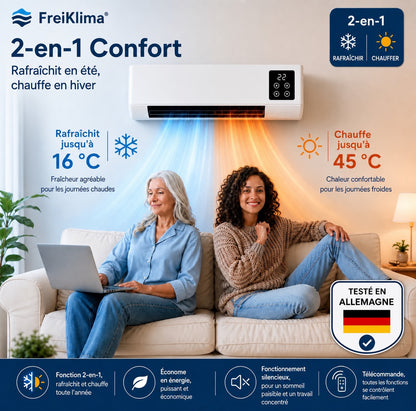 FreiKlima Pro – Portable Klimaanlage & Heizung ohne Installation | 2-in-1 Klimatisierung | Bis 51 m²